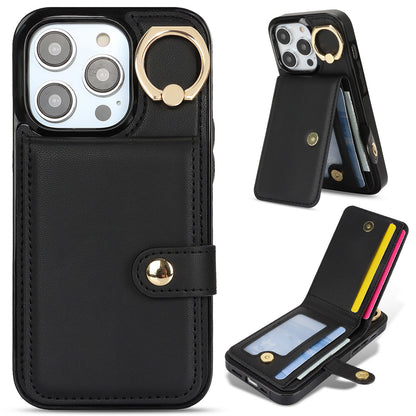 For iPhone 16e 15 Pro Max Wallet Case with Card Holder, Leather Protective Cover with Kickstand - Zhihqbk Series