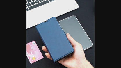 Compatible with Galaxy S25 Edge S24 FE Wallet Case, Ultra Slim Flip Folio PU Leather Cover - Dyck Series