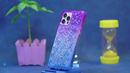For iPhone 16e 15 Pro Max Glitter Case, Soft TPU Liquid Shockproof Phone Cover - Fsjbls Series