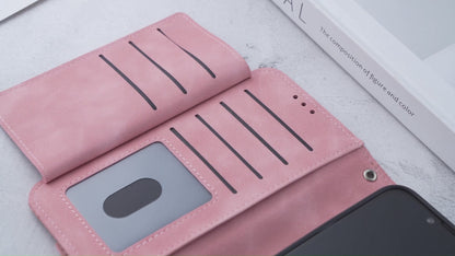 For iPhone 16e 15 Pro Max Crossbody Wallet Case with 6 Card Holder Slots, PU Leather Zipper Pocket Protective Cover - Szypt Series