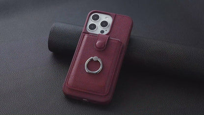 For iPhone 16e 15 Pro Max Case Wallet with Credit Card Holder, PU Leather Magnetic Clasp Protective Cover - Lzwclkb Series