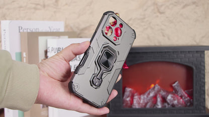 For iPhone 16e 15 Pro Max Case with Kickstand, Support Magnetic Car Mount, Heavy Duty Shockproof Phone Cover - Wuk Series