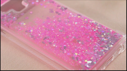 For iPhone 16e 15 Pro Max Case, Soft TPU Glitter Floating Liquid Phone Cover, Support Wireless Charging - Fslswt Series