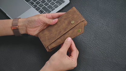 Wallet Case for Google Pixel 9A 8 Pro with RFID Blocking Card Holder, PU Leather Magnetic Flip Zipper Phone Cover - Xcrfid Series